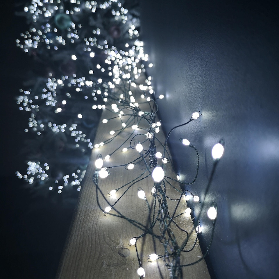 image 1 of 5.4m White LEDs Green Garland Wire Light Christmas Decoration with Timer