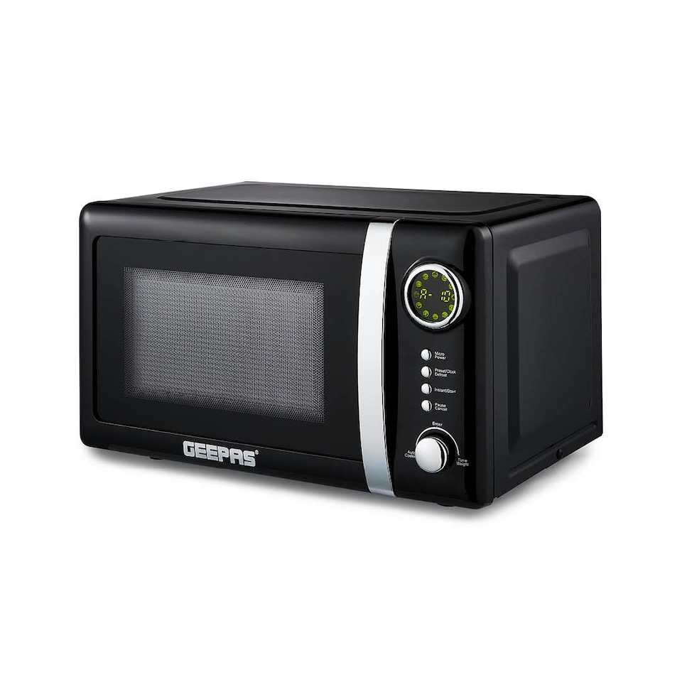 image 1 of GEEPAS Retrovive 20L Digital Microwave Oven Black 700W