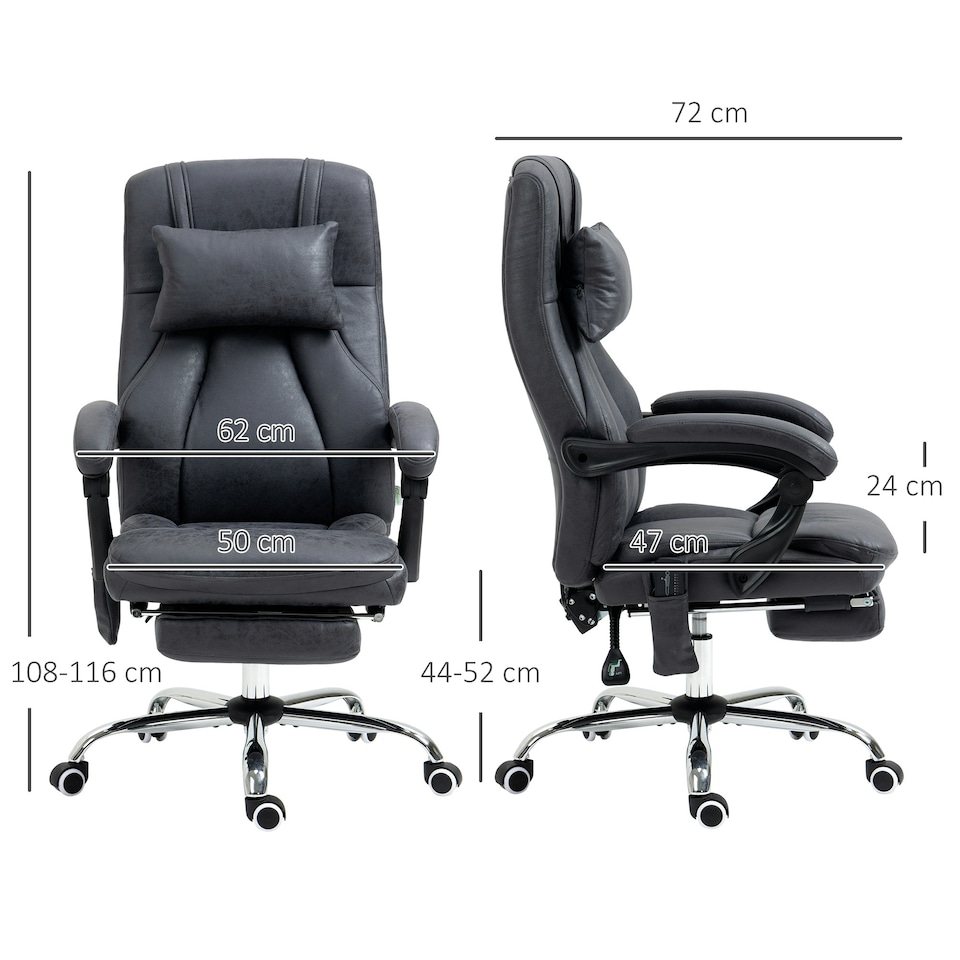 image 1 of Vinsetto High Back Massage Office Chair with Vibration Point Headrest Remote