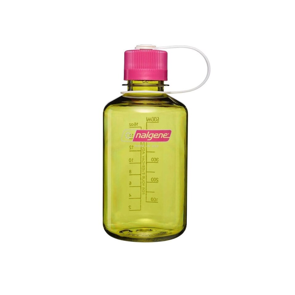 image 1 of Nalgene Narrow Mouth 500ml Tritan Renew Water Bottle - Endive - Fuchsia Purple Cap