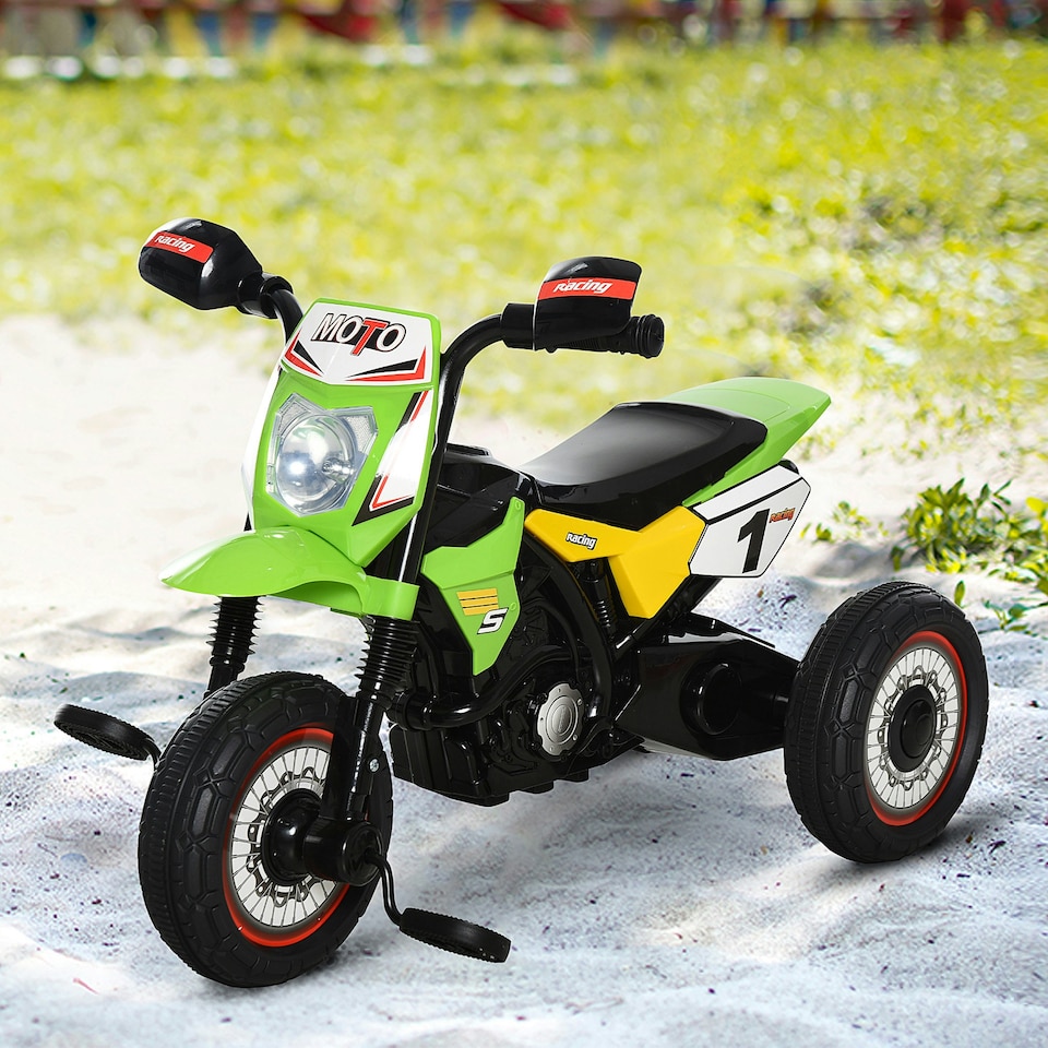 image 1 of HOMCOM Toddler Pedal Tricycle Ride-On Learning Music Lights 18-36 Months Green