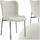 image 1 of Dining Chair Tessa - ergonomic high backrest, slim steel legs, soft fabric - per piece White | Woven Fabric Off-White/Black