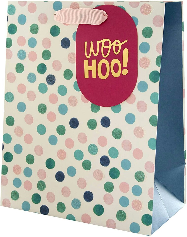image 1 of Pink and Blue Spot Design Multi-Occasion Medium Gift Bag
