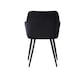 image 5 of Set of 6 Camden Modern Velvet Dining Chairs with Armrests, Quilted Design & Black Metal Legs Black