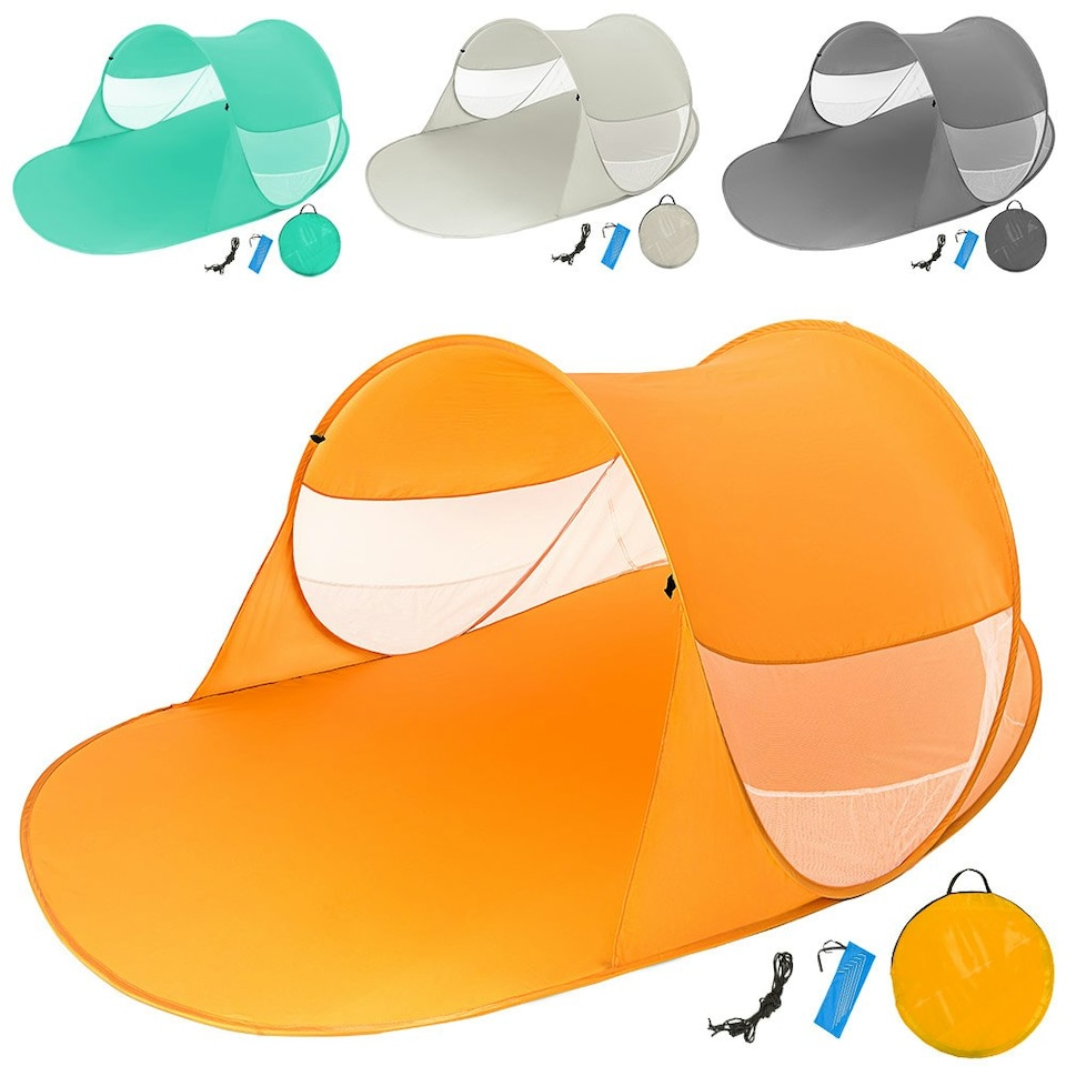 image 1 of Tent Angelika - pop-up beach shelter, fiberglass poles | Grey | grey | 245 x 145 x 95 cm | 1