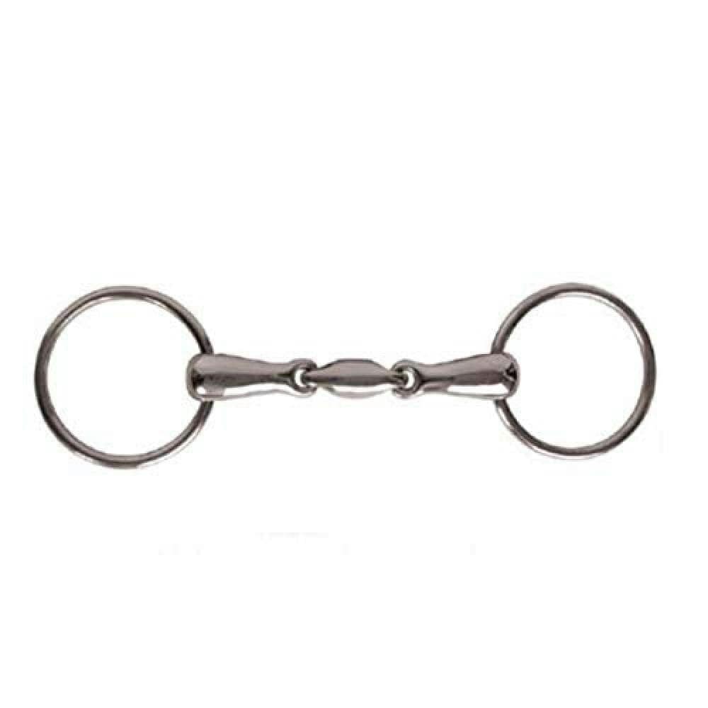 JP Korsteel Stainless Steel Oval Link Loose Ring Snaffle - Silver - 5,5in