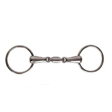 JP Korsteel Stainless Steel Oval Link Loose Ring Snaffle - Silver - 5,5in