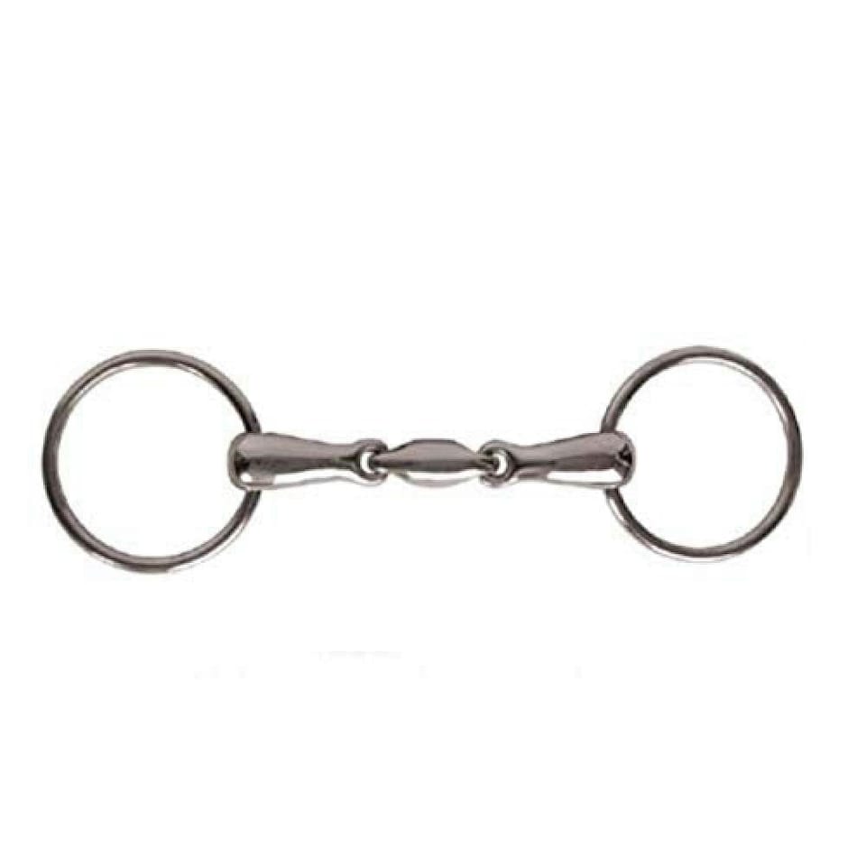 JP Korsteel Stainless Steel Oval Link Loose Ring Snaffle - Silver - 5,5in