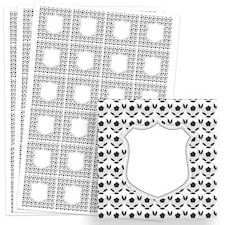 Football Design 40mm Square Sticker sheet of 24