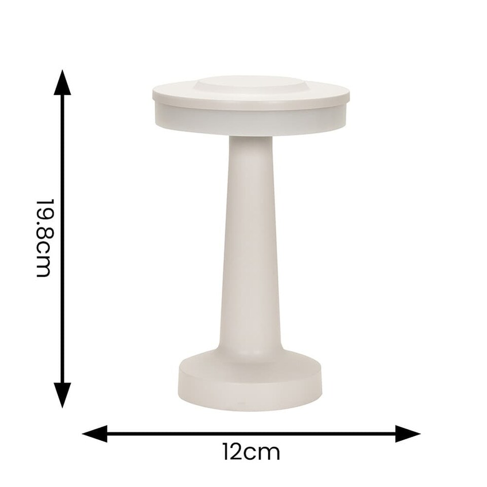 image 1 of ValueLights Talence White Dimmable Table Lamp and Integrated Bulb