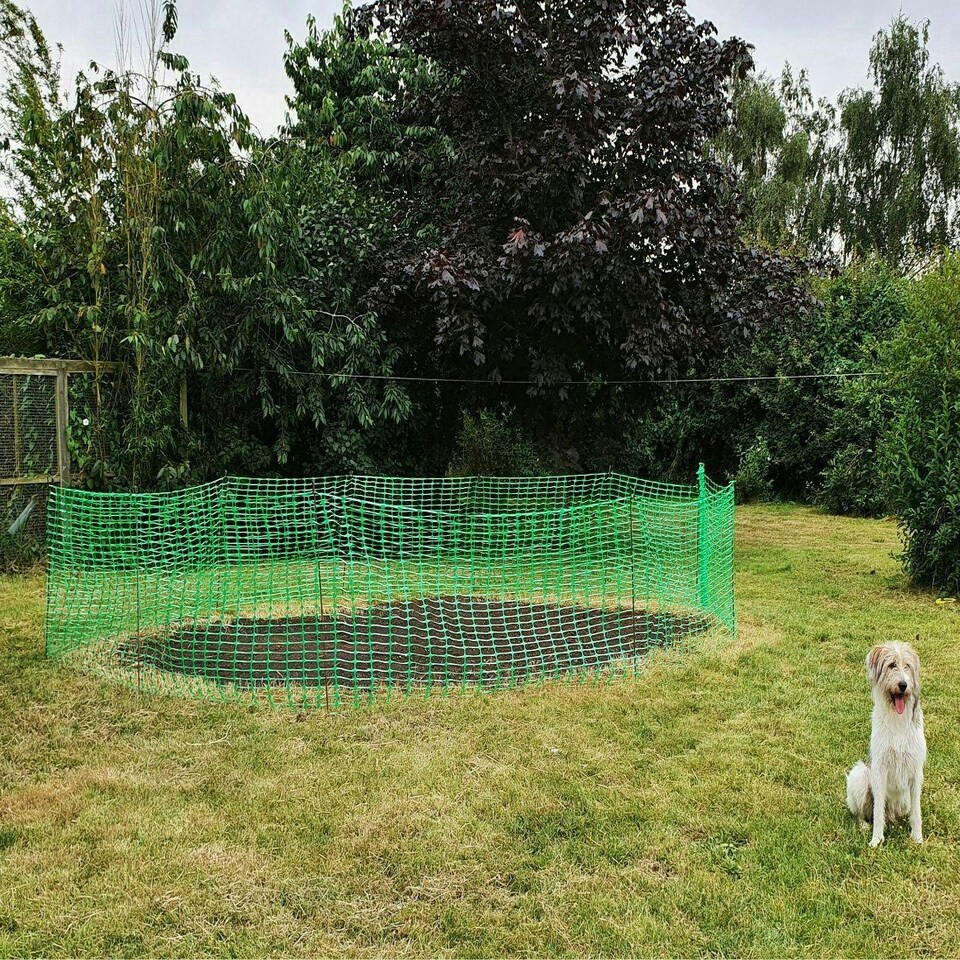 image 1 of True Products Green Plastic Safety Barrier Mesh Fence Netting Standard Grade 80gsm 1m x 25m Green