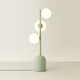image 3 of ValueLights Marlow Sage Green Opaque Glass Globe 3 Way Table Lamp with LED Bulbs