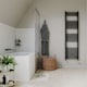image 2 of Zennor - Black Dual Fuel Towel Rail H1800mm x W500mm Thermostatic