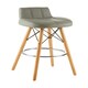 image 2 of Interiors by Premier Grey Leather Effect Bar Stool, Comfortable Seating Faux Leather Bar Stool, Space-Saver Leather Kitchen Stool