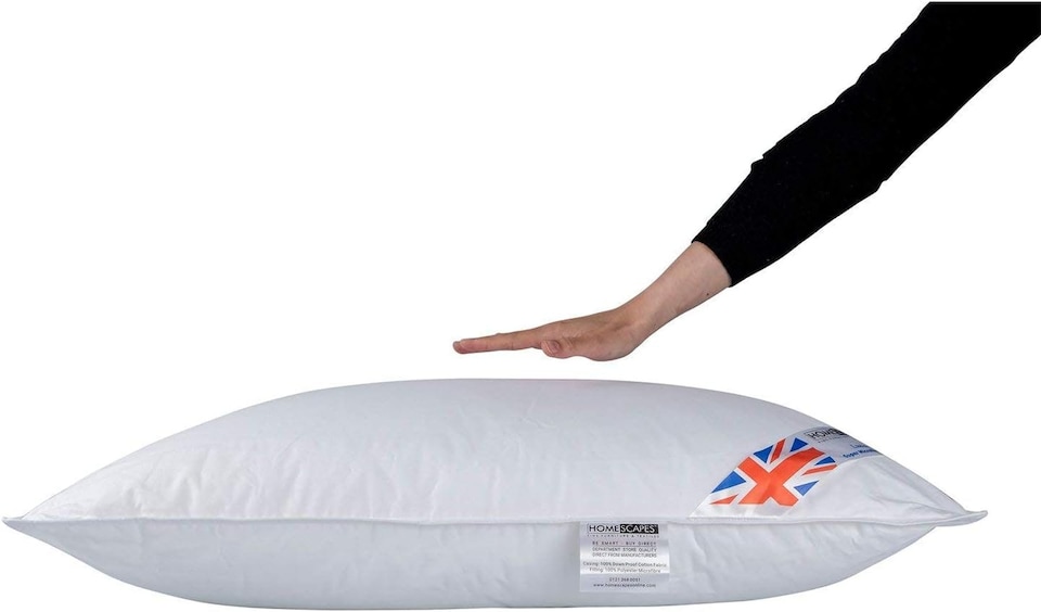 image 1 of Homescapes Hotel Quality Super Microfibre Pillow Pair | White | 48cm x 74cm (19" x 29")