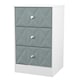 image 4 of Memphis 3 Drawer Bedside Cabinet in Duck & White Matt (Ready Assembled) | Blue | Duck & White Matt