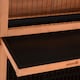 image 8 of PawHut Rabbit Hutch, Guinea Pig Hutch with No-Leak Trays & Divider, Orange