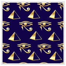 Gold pyramid & eye of horus (Picture Frame) White | L