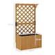 image 5 of Outsunny Wooden Planter with Trellis and Drainage Holes Yellow
