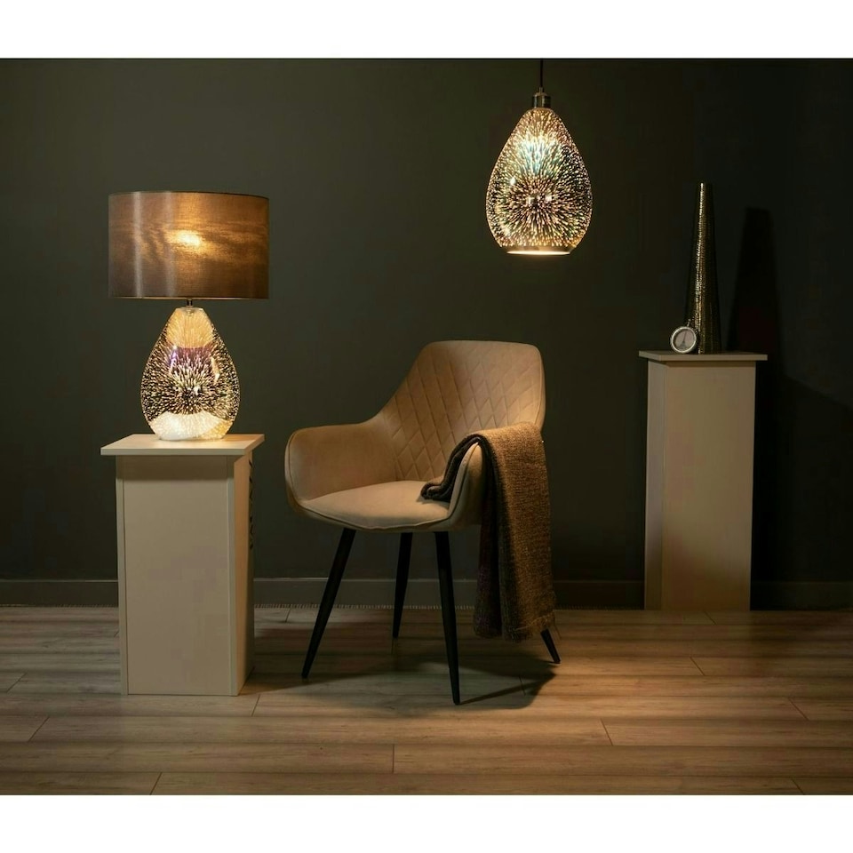 image 1 of Geller Polished Chrome Hologram Effect Pendant Light Shade
