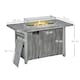 image 7 of Outsunny Fire Pit Table with 50,000 BTU Burner, Cover, Glass Screen, Grey
