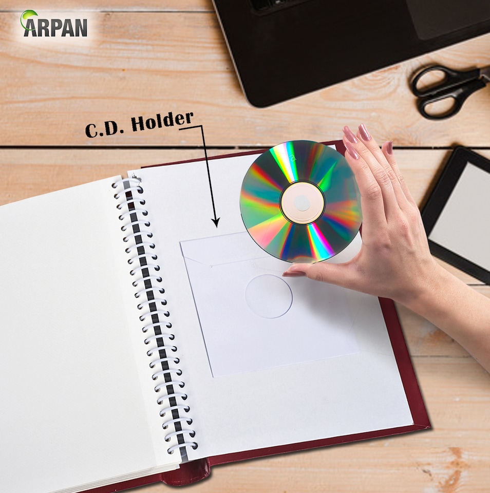 image 1 of ARPAN Self Adhesive Spiral Ring Binding Photo Album – 36 Sheets / 72 Sides – Large Sticky Page Scrapbook Memory Album for Photos, Keepsakes & Special Occasions