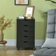 image 6 of HOMCOM Mobile Vertical Filing Cabinet with 5 Drawers for Home Office, Black