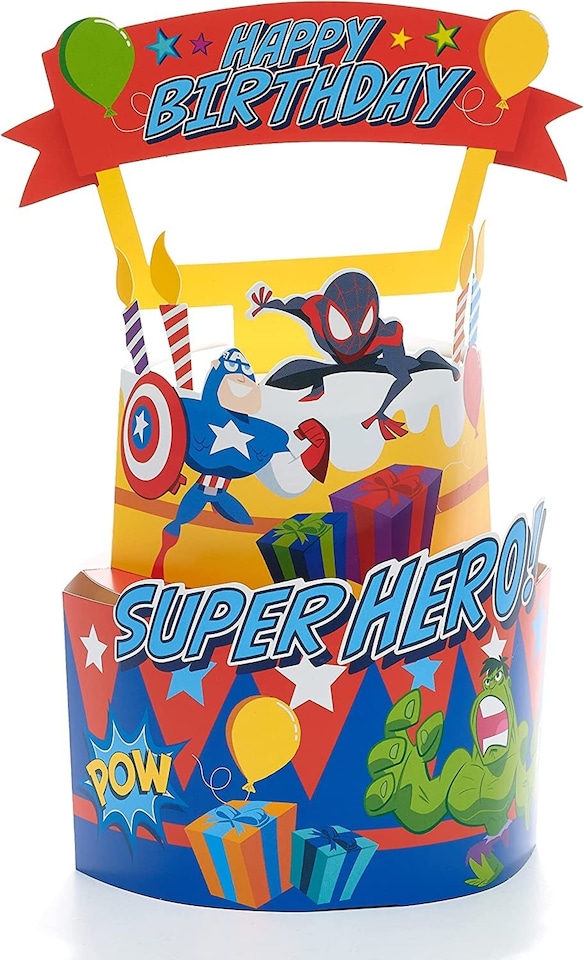 image 1 of Fun Hero Pop-Up Design Marvel Birthday Boy Card