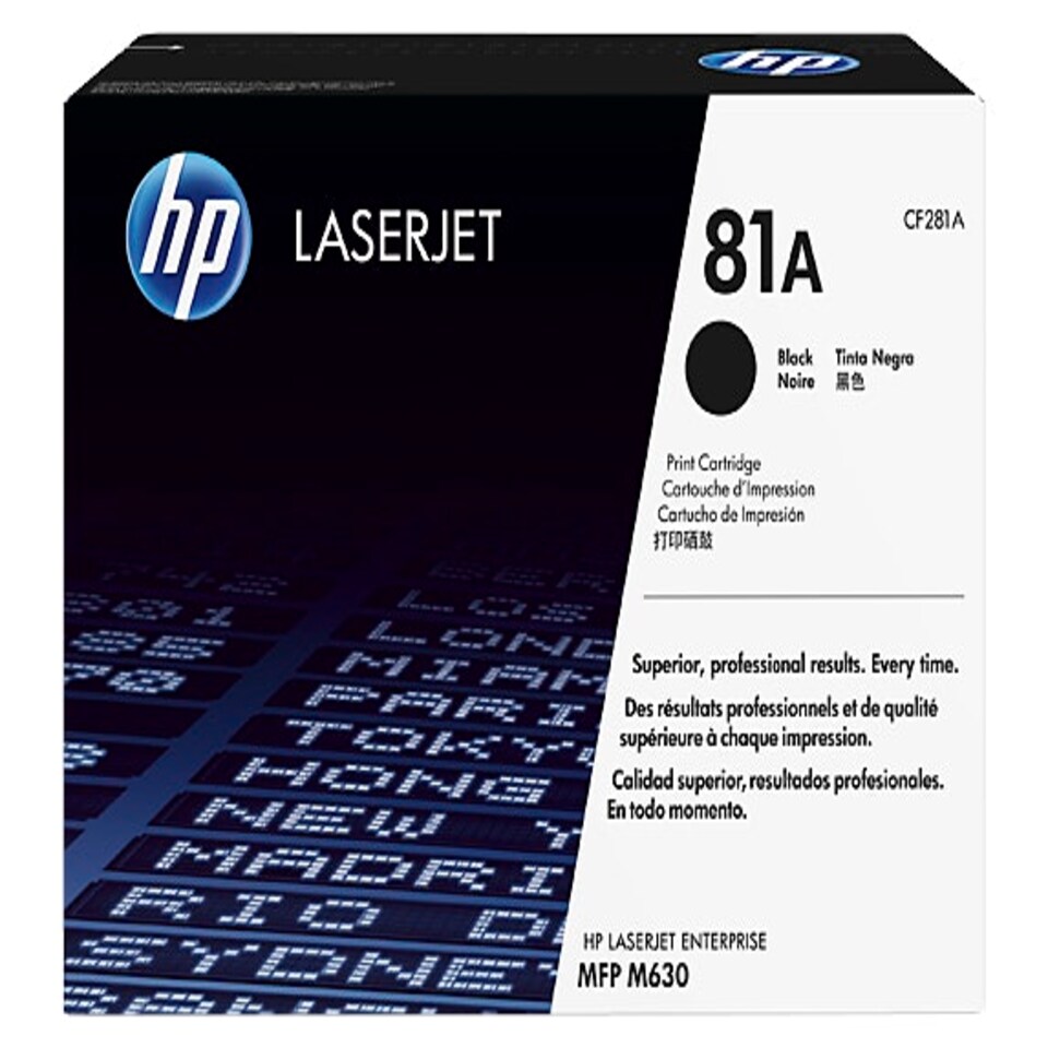 HP 81A Black Standard Capacity Toner 10.5K pages for HP LaserJet Enterprise M604/M605/M606/M630 - CF281A N/A