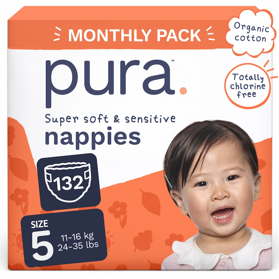 image 1 of Pura Soft & Sensitive Nappies Size 5, 132ct