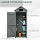 image 3 of Outsunny Wooden Garden Storage Shed Tool Storage Box, Cabinet Grey