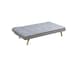image 3 of Malmo 3-Seater Linen-Look Clic-Clack Sofa Bed with Wooden Legs - Grey | Grey | Grey | 1