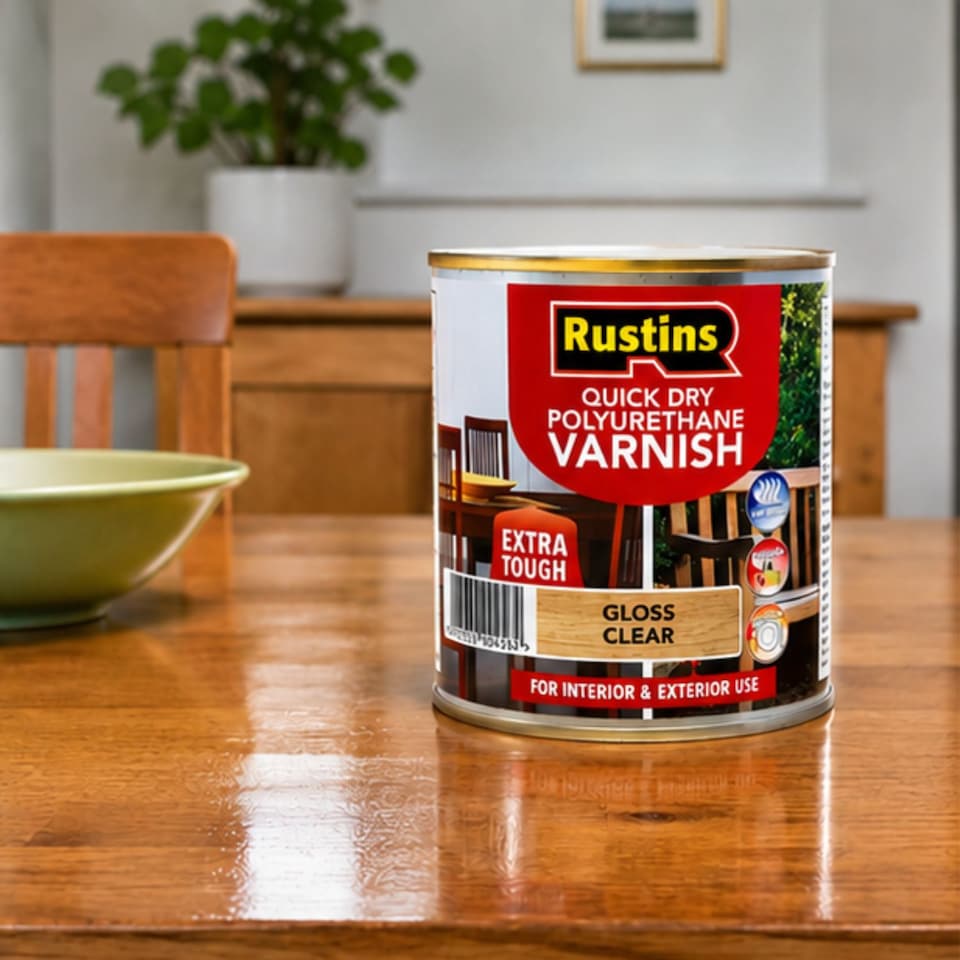 image 1 of Rustins Quick Drying Polyurethane Varnish Gloss Clear 5L