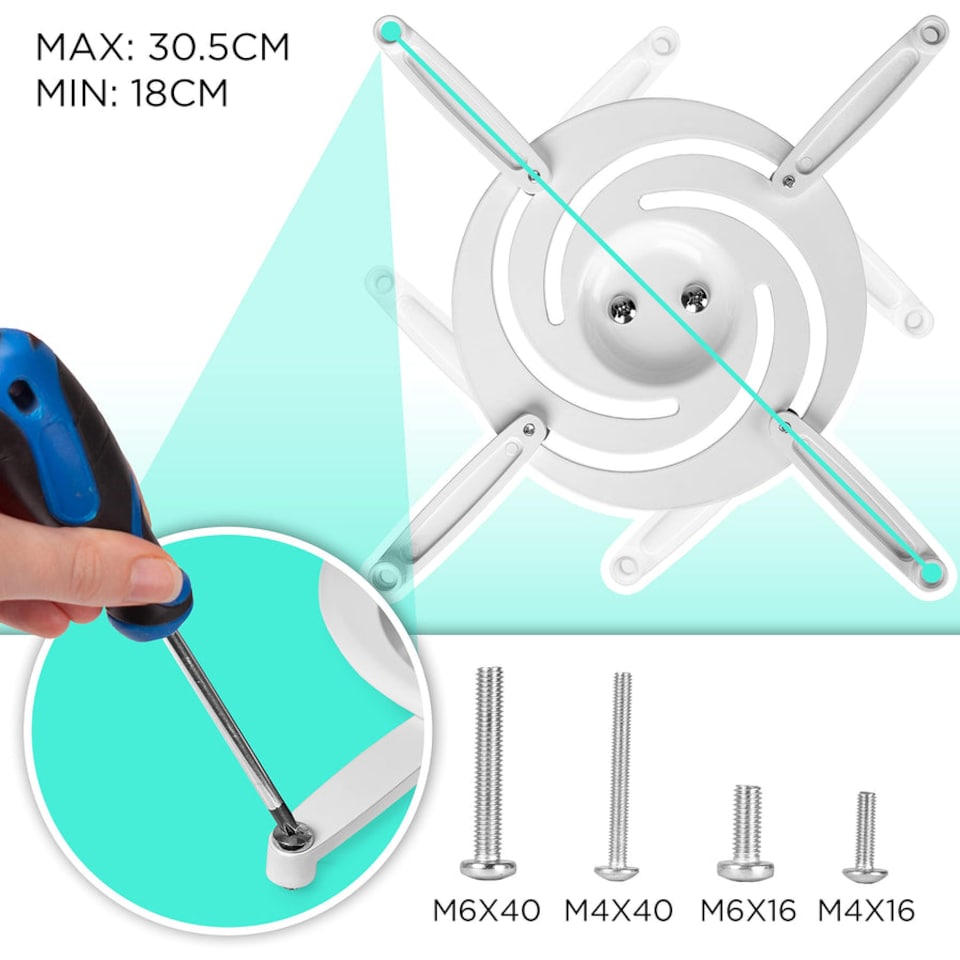 image 1 of Duronic PB08XL Extendable Projector Mount Wall Ceiling 10kg Capacity