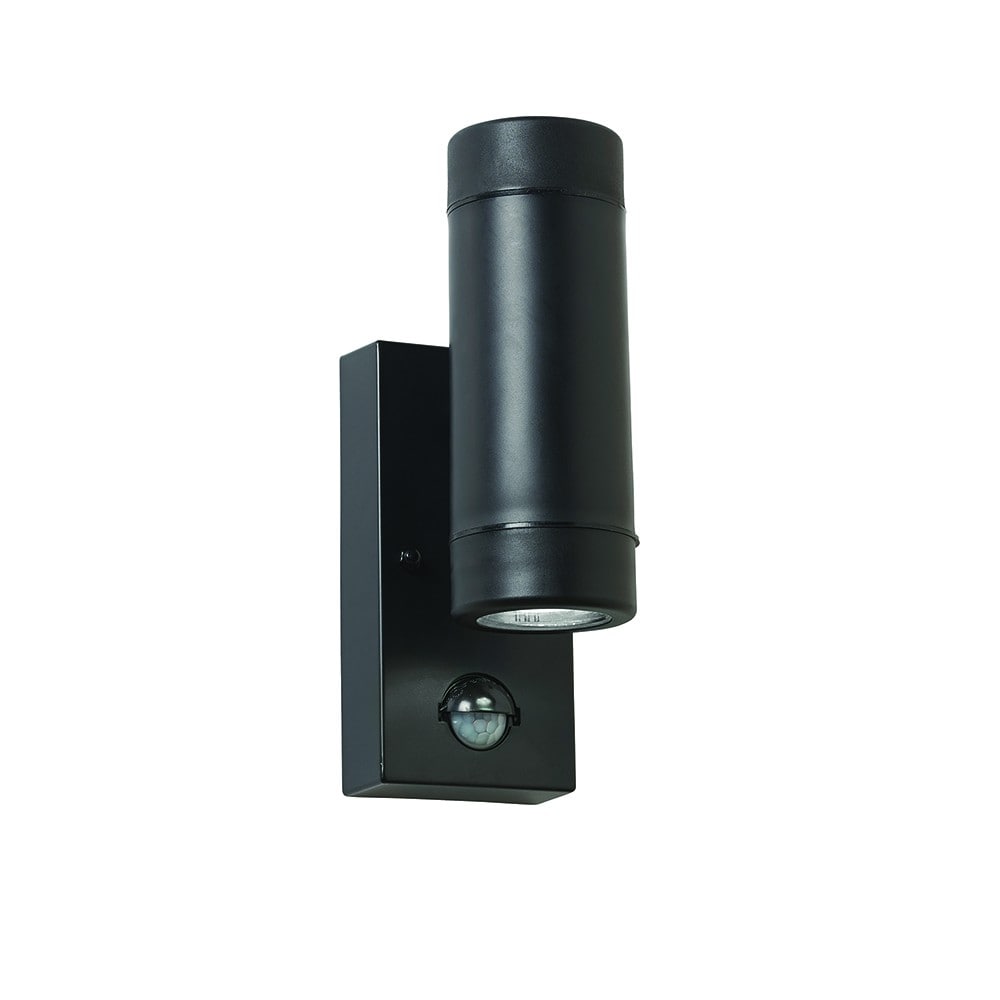 Netlighting Icarus Pir Outdoor Up Down 2 Light Wall IP44 5W Black Polypropylene