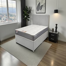 Emily Naples Divan Bed, 0 Drawers + Sprung Memory Mattress & Headboard