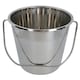 image 7 of 12L Stainless Steel Metal Bucket Pail Water Carrier Greenhouse Garden BBQ 5PK