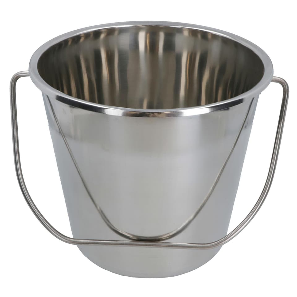 image 1 of 12L Stainless Steel Metal Bucket Pail Water Carrier Greenhouse Garden BBQ 5PK
