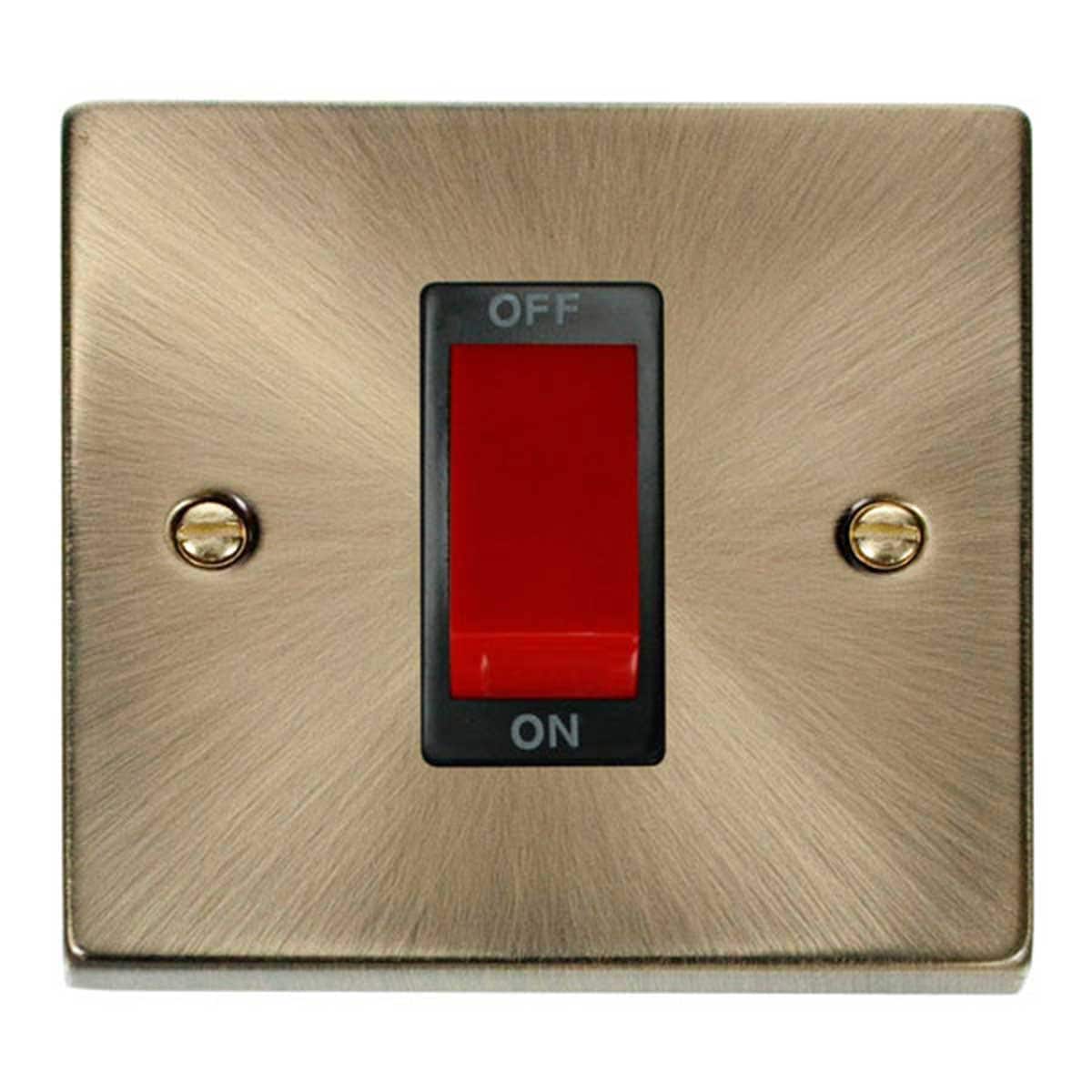 SE HOME Antique Brass 1 Gang Size 45A Switch Brown Antique Brass