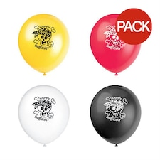 Unique Party Latex Pirate Birthday Balloons (Pack of 8) - Yellow/White/Red/Black - One Size