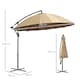 image 5 of Outsunny 3m Cantilever Shanghai Parasol Garden Hanging Banana Sun Umbrella with Crank Handle, 18 Sturdy Ribs and Cross Base, Beige