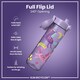 image 4 of Leak Proof Slim Water Bottle, BPA Free, 500ml (18oz) | Purple | Unicorns Periwinkle | One Size
