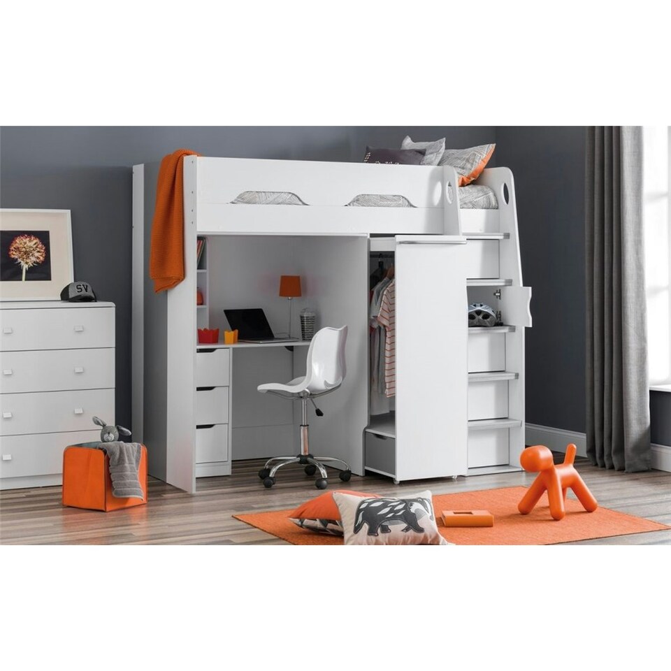 image 1 of White Space Saver Highsleeper Cabin Bed 3ft (90cm) - Best Seller