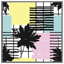 Geometric shape & leaf print (Picture Frame) Grey | L