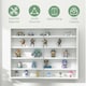 image 6 of HOMCOM 5-Tier Wall Mounted Display Cabinet, Display Case with 4 Adjustable Shelves, Glass Doors for Home Office Ornaments 60x80cm, White
