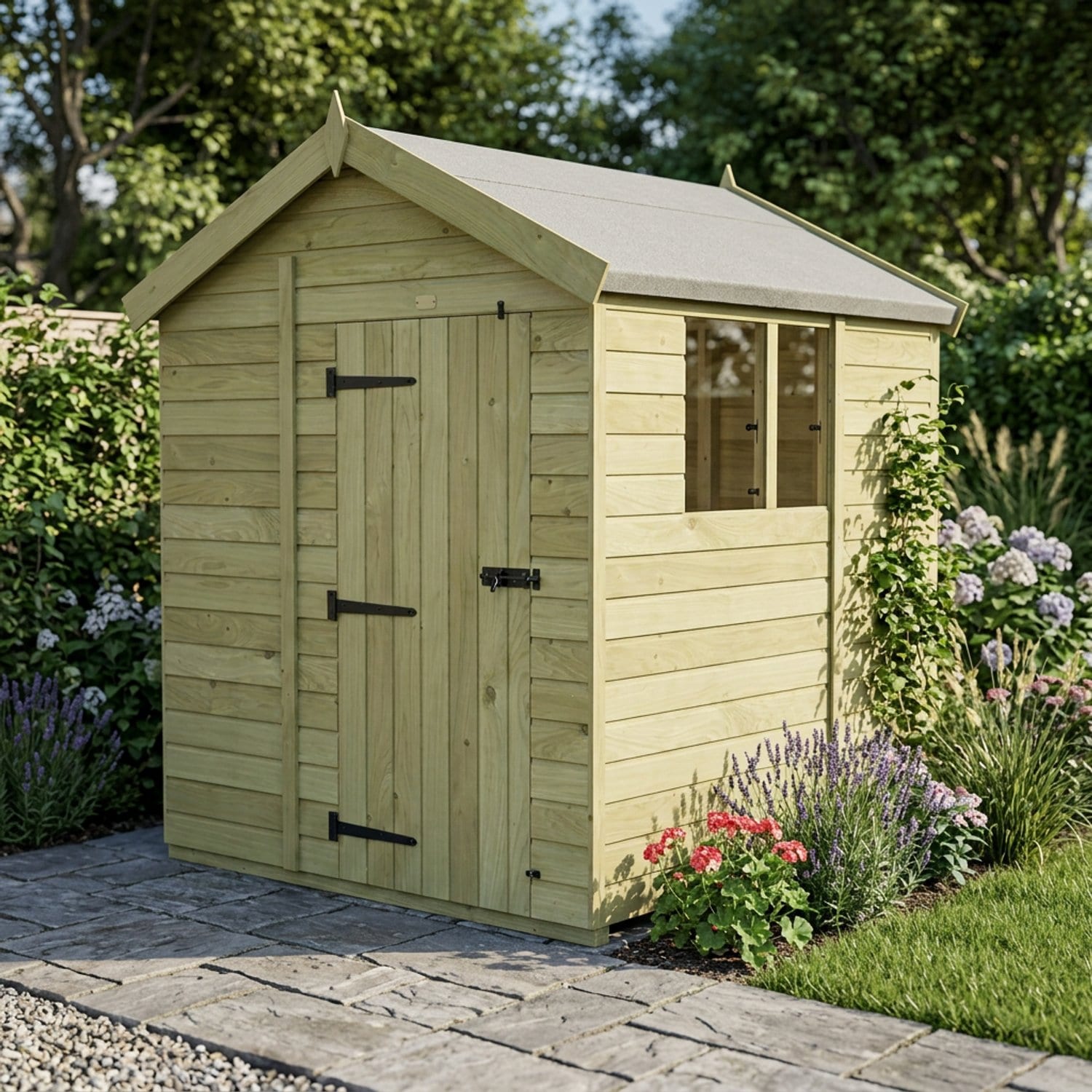 7 x 5 Apex Shed (Single Door, With Windows)