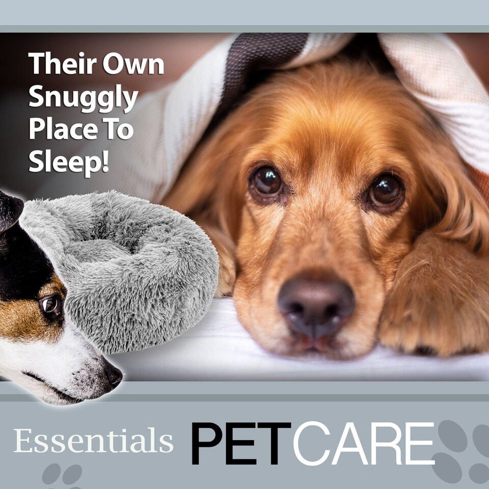 image 1 of VFM e-Store Light Grey 50cm Super Fluffy Donut Pet Bed