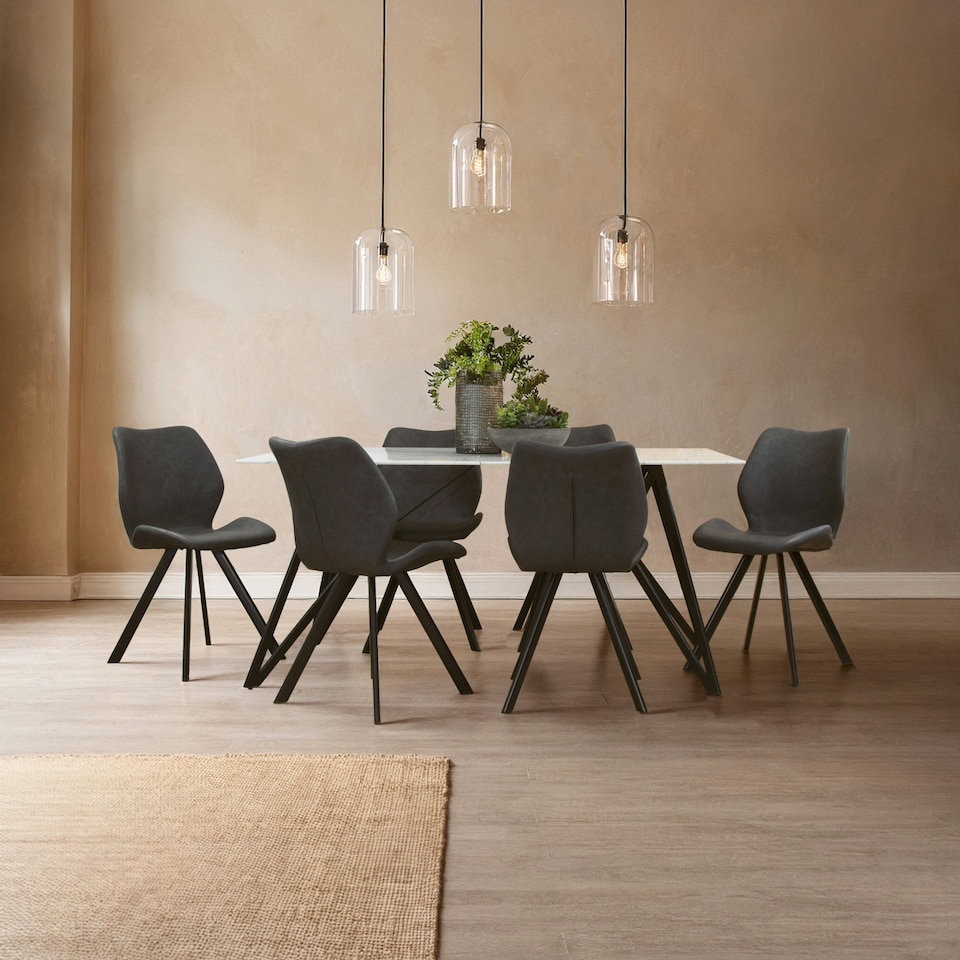 image 1 of Interiors By Premier Contemporary Rectangular Grey Dining Set, Space Saving Design Dining Set, Durable Small Dining Set For House Grey