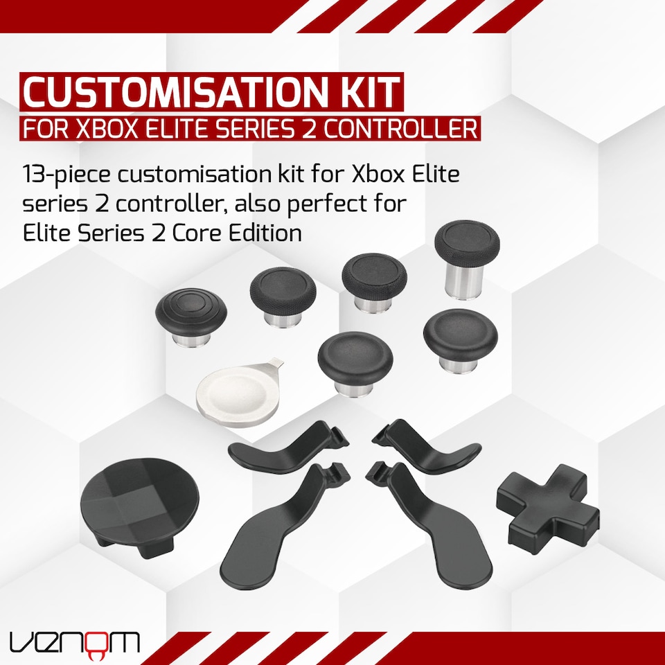 image 1 of Venom Xbox Elite Series 2 Controller Accessory Kit - Black