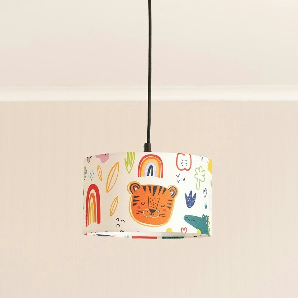 image 1 of ValueLights Kids Colourful Doodle Easy Fit Ceiling Light Shade